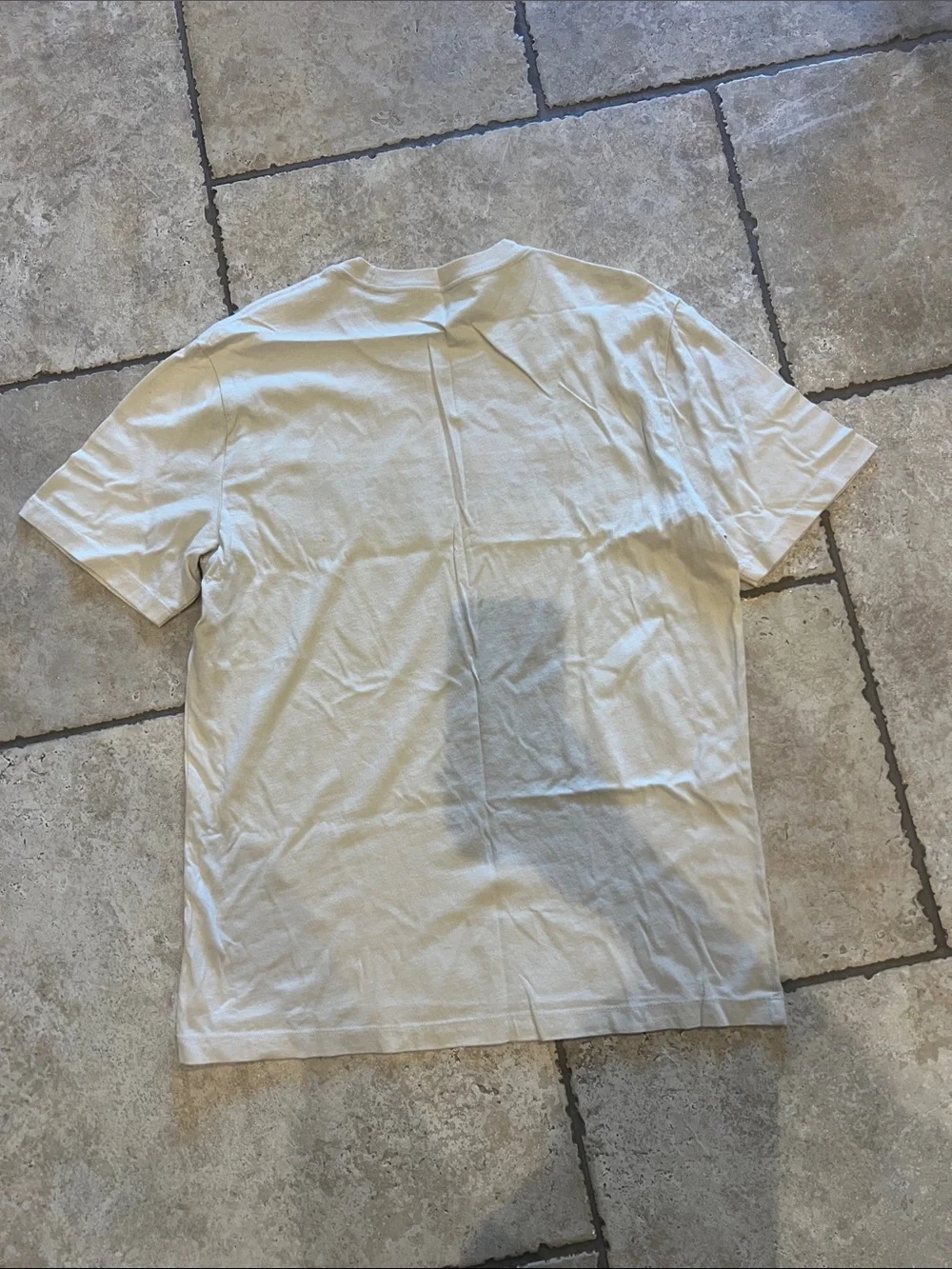 True Religion Short-Sleeve Logo Tee in Cream with Black Patch